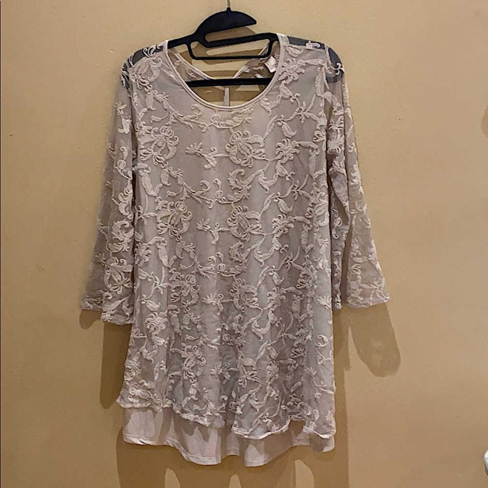 Cream open back mini dress